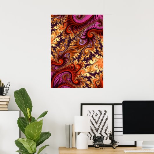 Decoratieve fractale spieren poster (Thuiskantoor)