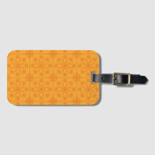 Decoratieve gele mandala geometrisch patroon bagagelabel