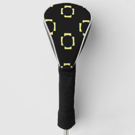 decoratieve gele vormen op zwart golfheadcover