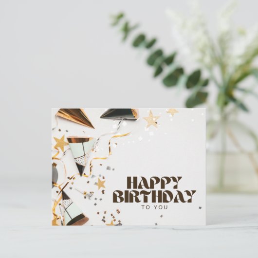 Decoratieve Gelukkige Verjaardag Briefkaart (Staand voorkant)