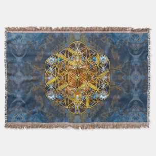 Decoratieve Gemstone Sacred Geometry Flower of lif Deken