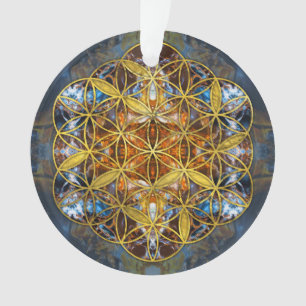 Decoratieve Gemstone Sacred Geometry Flower of lif Ornament