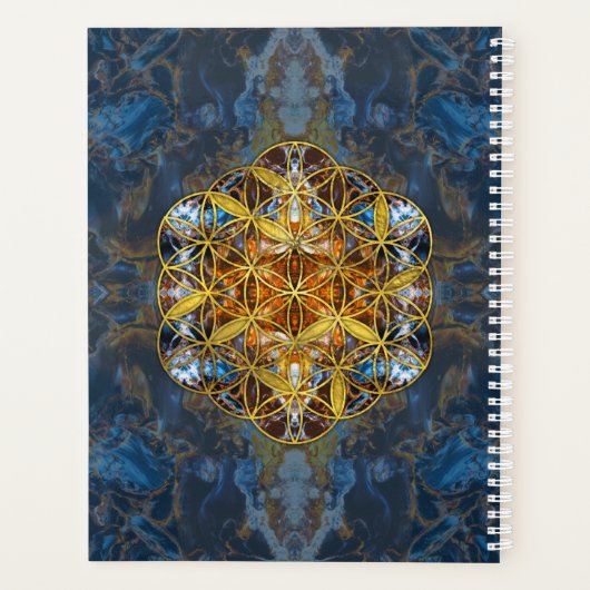 Decoratieve Gemstone Sacred Geometry Flower of lif Planner (Achterkant)