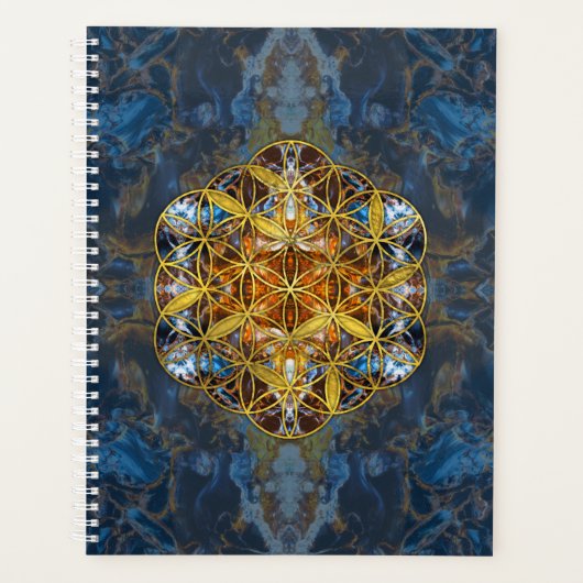 Decoratieve Gemstone Sacred Geometry Flower of lif Planner (Voorkant)