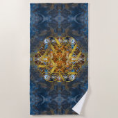 Decoratieve Gemstone Sacred Geometry Flower of lif Strandlaken (Voorkant)