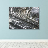 Decoratieve geologie gebogen rotstextuur canvas afdruk (Insitu (Houten vloer))