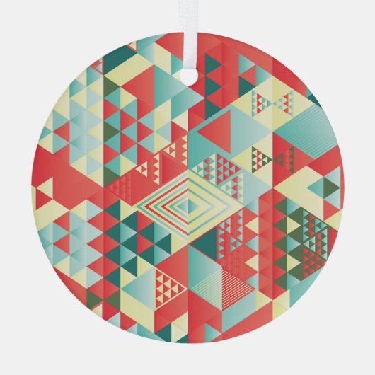 Decoratieve geometrische, abstracte,  elementen. glas ornament (Achterkant)