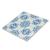 Decoratieve Geometrische Blauwe Tegel Tegeltje (Zijkant)