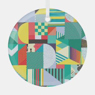 Decoratieve geometrische: patroonelementen glas ornament