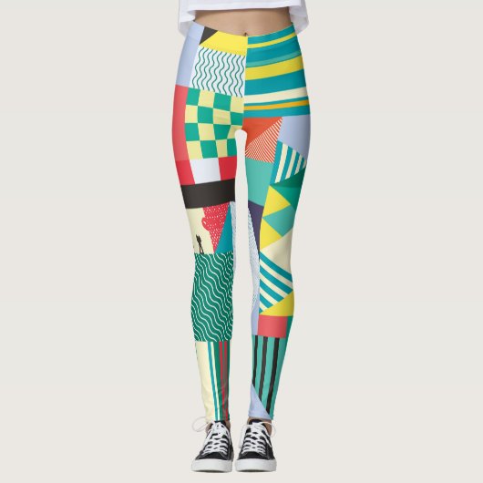 Decoratieve geometrische:  patroonelementen leggings (Voorkant)