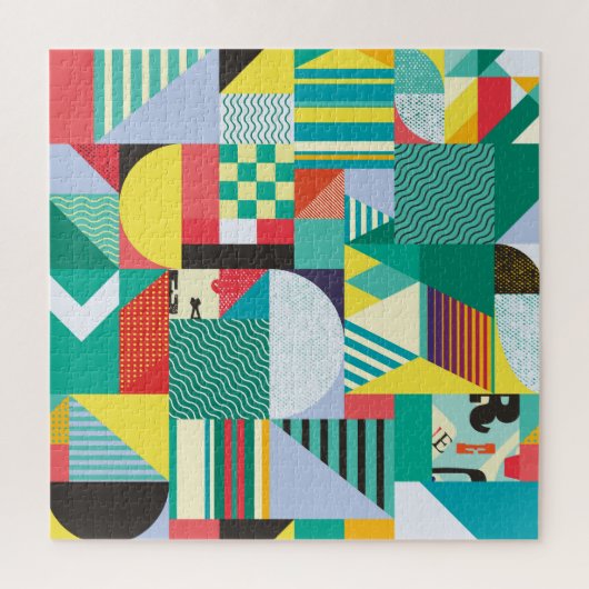 Decoratieve geometrische:  patroonelementen legpuzzel (Verticaal)