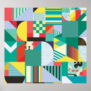 Decoratieve geometrische: patroonelementen poster
