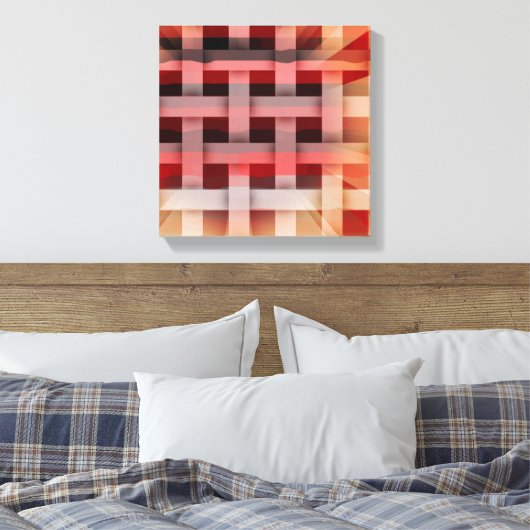 Decoratieve geruite kunst canvas afdruk (Insitu (Slaapkamer))