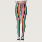 Decoratieve gestreepte leggings (Voorkant)