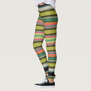 Decoratieve gestreepte leggings