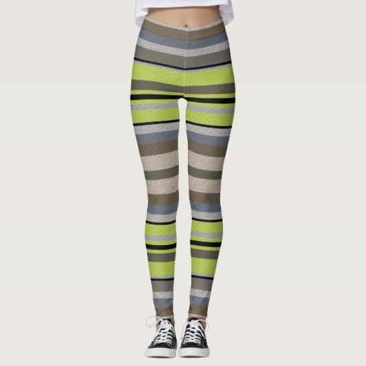 Decoratieve gestreepte leggings (Voorkant)