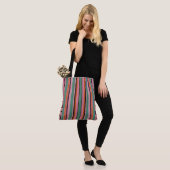 Decoratieve gestreepte tote bag (Op model)