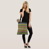 Decoratieve gestreepte tote bag (Op model)