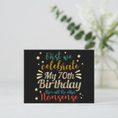 decoratieve geweldige 70e verjaardag feestdagenkaart (Staand voorkant)