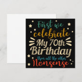 decoratieve geweldige 70e verjaardag kaart (Voorkant / Achterkant)