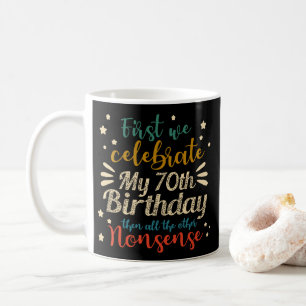 decoratieve  geweldige 70e verjaardag koffiemok