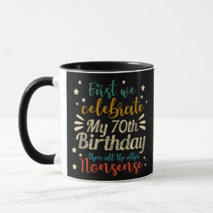 decoratieve geweldige 70e verjaardag mok