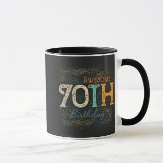 decoratieve  geweldige 70e verjaardag mok