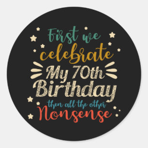 decoratieve geweldige 70e verjaardag ronde sticker
