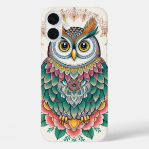 decoratieve Geweldige uil iPhone 16 Plus Hoesje