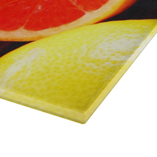 Decoratieve glazen snijplank / fruit (Hoek)