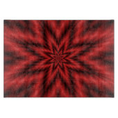 Decoratieve glazen snijplank Fuzzy Star in rood (Voorkant)