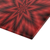 Decoratieve glazen snijplank Fuzzy Star in rood (Hoek)