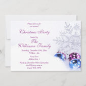 Decoratieve Glitter Sneeuwvlok & Feestelijke Baubl Kaart (Voorkant)