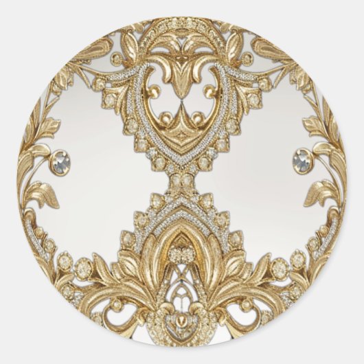 Decoratieve Gold Seal Wedding Sticker (Voorkant)