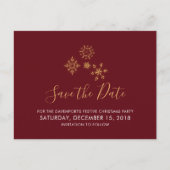 Decoratieve Golden Snowflakes besparen de datum Briefkaart (Voorkant)