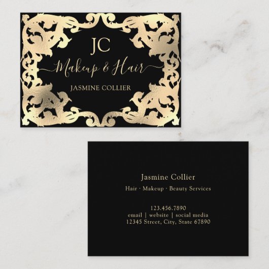 Decoratieve goudbarokgrens Lijst Visitekaartje (Voorkant / Achterkant)