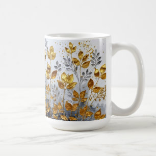 Decoratieve gouden bladeren ontwerp koffiemok