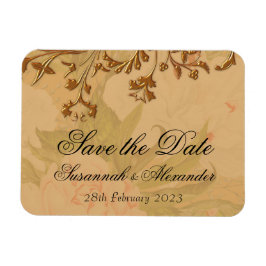 Decoratieve gouden bloemen en volkshuisvesting magneet