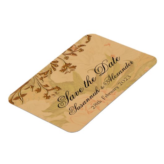 Decoratieve gouden bloemen en volkshuisvesting magneet (Linkerzijde)