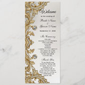 Decoratieve gouden bruiloft programmakaart (Voorkant)