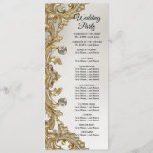 Decoratieve gouden bruiloft programmakaart (Achterkant)