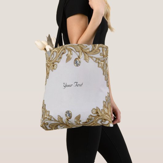 Decoratieve gouden Canvas tas (Dichtbij)