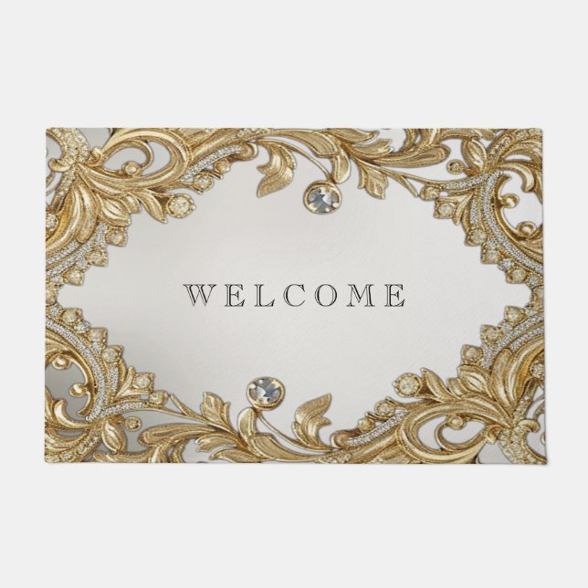 Decoratieve gouden deurmat (Voorkant)