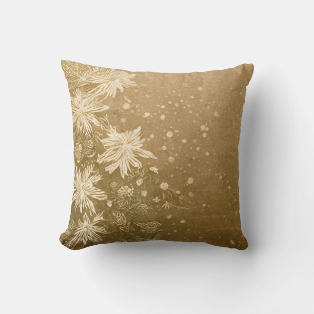 Decoratieve gouden effen trendkleur achtergrond kussen (Voorkant)