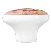 Decoratieve gouden filigraan op  roze bol keramische knop (Zijkant)