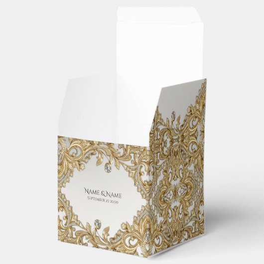 Decoratieve gouden gunstbox bedankdoosjes (Geopend)