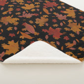 Decoratieve gouden herfst lekt op Custom Black Sherpa Deken (3/4)
