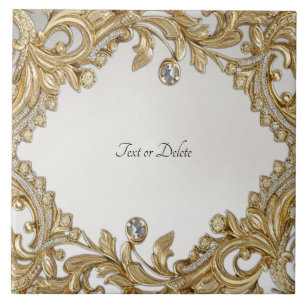 Decoratieve gouden keramische Tegel Tegeltje