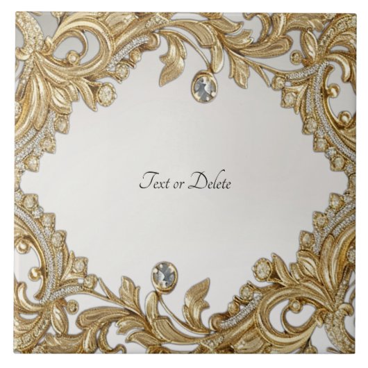 Decoratieve gouden keramische Tegel Tegeltje (Voorkant)