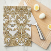 Decoratieve gouden keukenhanddoeken (Quarter Fold)